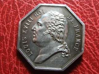 Art nouveau LOUIS XVIII ROI DE FRANCE insurance 1817 silver medal by 