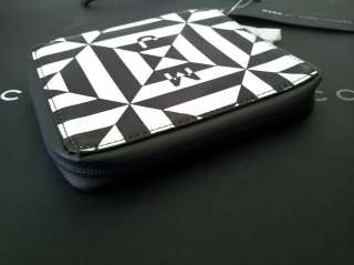 Marc by Marc Jacobs Black / White Tonal Rubix Zip Around Wallet 