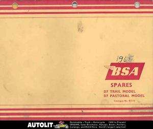 1965 BSA Motorcycle Parts Book  