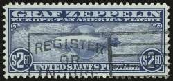  #C15 2.60 Blue 1930 Graf Zeppelin Air Mail used stamp XF XFS  