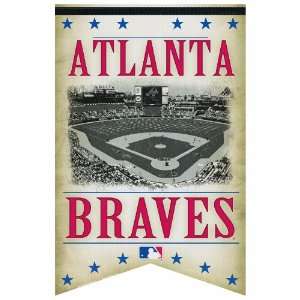  MLB Atlanta Braves Premium Felt Banner 17 by 26: Sports 