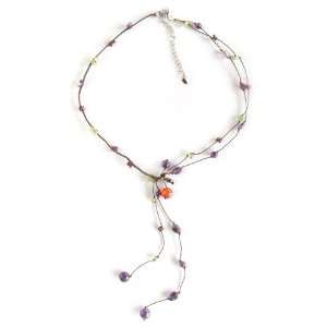    Amethyst and garnet necklace, Gem Rave 0.4 W 18.9 L: Jewelry