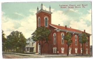 Jersey Shore PA Lutheran Church Broad Street 1914 Vintage Postcard 