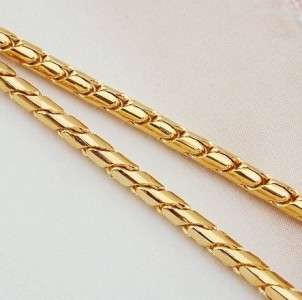 Ladies 18 22K Gold GP Snake Chain Link Necklace 3mm   N43  