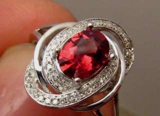 Natural VVS spinel Diamond Ring 14k White Gold  