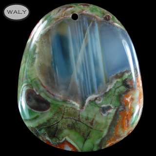 Multi Color Spiderweb Agate Pendant bead Y014085  