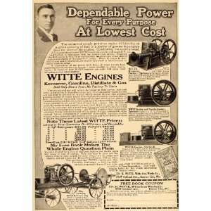  1914 Vintage Ad Ed. Witte Engines Kerosene Gas Antique 