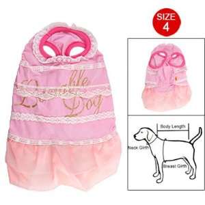   Como Elastic Sleeve Hem Pink Ruffled Dress Sz 4 for Dog: Pet Supplies