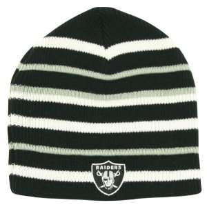   Raiders Multi Stripe Winter Knit Beanie Hat   Black: Sports & Outdoors