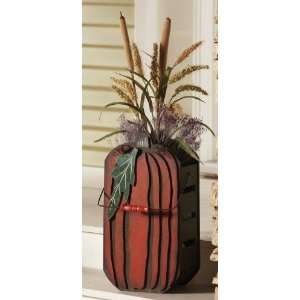  Wooden Harvest Pumpkin Decorative Bucket by Collections 