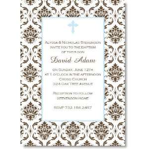  Damask With Blue Accents Party Invitations: Health 