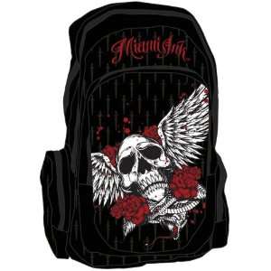 Miami Ink Tattoo Shop TV Show Back Pack   Skull Wings Black Bag 