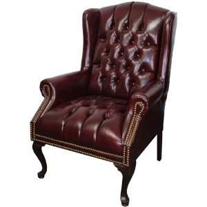   Creek Traditional Wingback Side Chair in Oxblood: Office Products