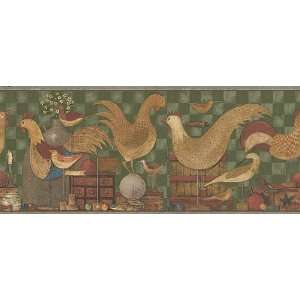  Roosters Country Wallpaper Border in Border Resource