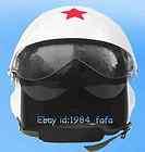 TK Chinese Fighter Jet Open Face Moto White Helmet Motorcycle Visor M 