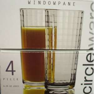  Windowpane Juice Glass Set of 4  7 Oz: Kitchen & Dining