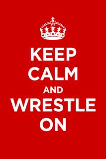   20 (4.5x3cm) KEEP CALM AND WRESTLE ON RED WW2 WWII PARODY SIGN  