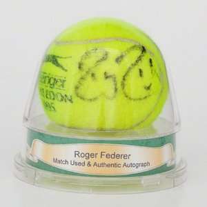  Roger Federer Wimbledon Match Used Autographed Tennis Ball 