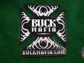 Buck Mafia Sticker Black n White with deer racks NEW!  