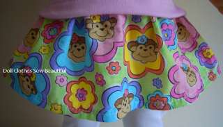 DOLL CLOTHES fits American Girl Cute Skirt With MONKEYS  