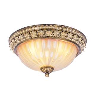 NEW 3 Light Lg Crystal Flush Mount Ceiling Lighting Fixture, Gold Leaf 