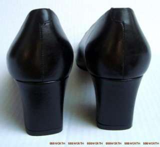 Enzo Angiolini Black Leather Low Heels Pumps Shoes Sz 9  