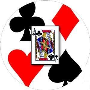  Playing Cards Jack of Clubs 2.25 inch Large Round Badge 