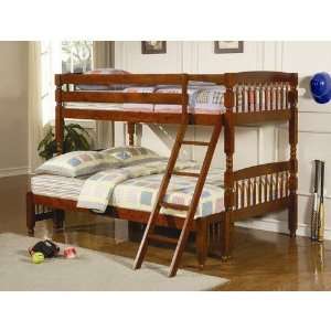   : Wildon Home Dayton Twin/Full Bunk Bed in Brown Pine: Home & Kitchen