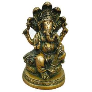  Snake Ganesha Religious Statues Handmade Brass Gift India 