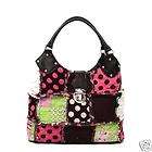 Canvas Trendy Patchwork Purse, Polka Dot Patch Work Rag