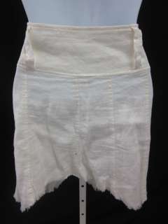 You are bidding on a ARIELLA Ivory Linen Mini Skirt Sz Small. This is 