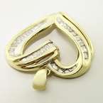 Lovely 10K Yellow Gold Round & Baguette Diamond Encrusted Vintage 
