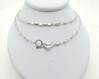 14k White Gold Fancy Style Chain Necklace Italy made  