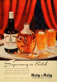 1938 Ad Somerset Haig 5 Star Scots Whisky Pinch Bottle   ORIGINAL 