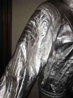 Silver Leather!! Lillie Rubin 2pc Suit *Pageant Drag Queen*  