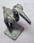 african bronze metal figure statue beak long leg bird stork