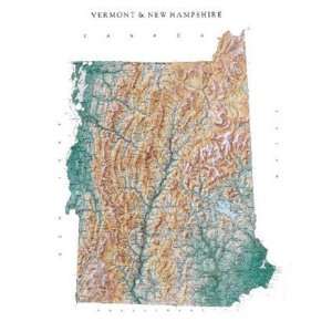   Maps & Images Vermont and New Hampshire Wall Map: Everything Else