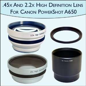   2x Telephoto Pro Lens Set for Canon PowerShot A650
