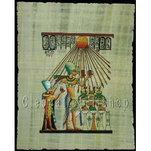   King Akhenaten And His Family Adoring God Aton Papyrus
