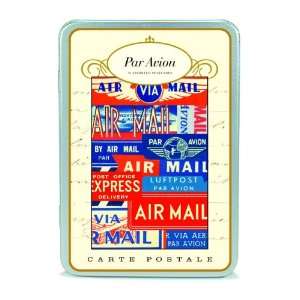   Par Avion Postcard set in Keepsake Tin by Cavallini: Office Products