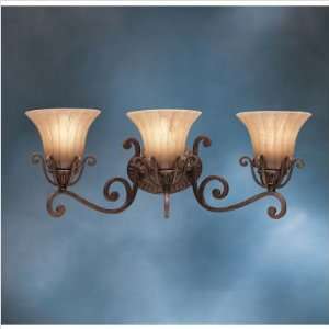   Three Light Wall Sconce in Carre Bronze (Set of 4)