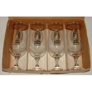 Vintage Gold Trim Stemmed Coors Glasses Set of 4