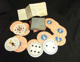 Vintage Discus 3 Round Playing Cards with Sims Pinochle Rules Great 