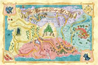 MOVIE POSTER ~ WIZARD OF OZ MARVELOUS MAP Emerald City  