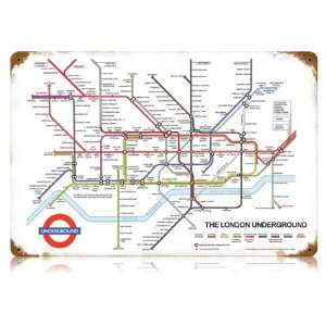 London Underground Railway System Map Sign