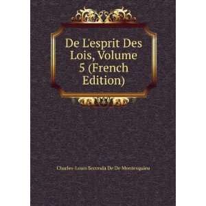   French Edition) Charles Louis Seconda De De Montesquieu Books