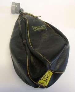 VINTAGE EVERLAST 4212 GYRO BALANCED SPEED BAG BLACK LEATHER RARE 