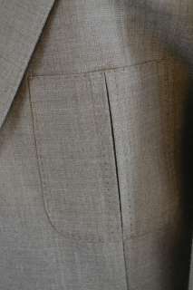 Vintage MOD Mens Lanvin Beige Wool 2 pc Suit 44L  