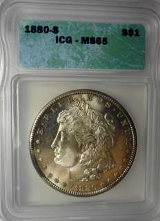 1880 S MORGAN DOLLAR ICG MS65 GEM, SUPER  