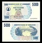 zimbabwe p 45 unc 5000 dollars nd 2007 1 pcs